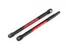 (TRX8619R) Push rods, aluminum (red-anodized), heavy duty (2) (assembled with rod ends and threaded inserts)