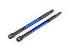 (TRX8619X) Push rods, aluminum (blue-anodized), heavy duty (2) (assembled with rod ends and threaded inserts)