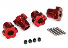 (TRX8654R) Wheel hubs, splined, 17mm (red-anodized) (4)/ 4x5 GS (4), 3x14mm pin (4)