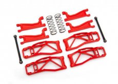 (TRX8995R) Suspension kit, WideMaxx, red, includes extended outer half shafts