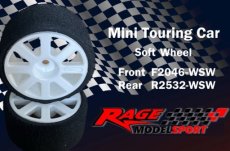 (Tyre046) RAGE R2532-WSW Rear Wheel (White / Soft) And Foam Tyre (Pair)