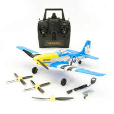 (V761-5V2B) VOLANTEX P-51D MUSTANG V2 BLUE 4CH 400MM BRUSHED w/GYRO RTF